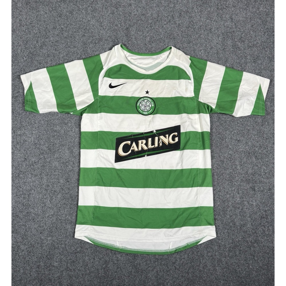 Vintage Nike Celtic FC 2005/2006 Home Football Shirt Mens XS White Soccer Jersey